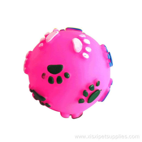 Paw print squeaky dog toy ball pet supplies